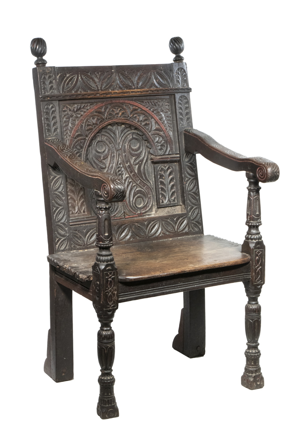 EARLY ENGLISH OAK ARMCHAIR 17th