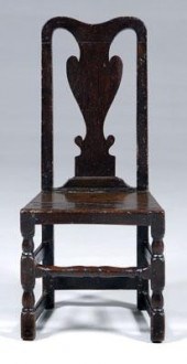 Early English oak side chair,