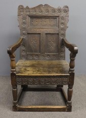 Early English oak Wainscot arm