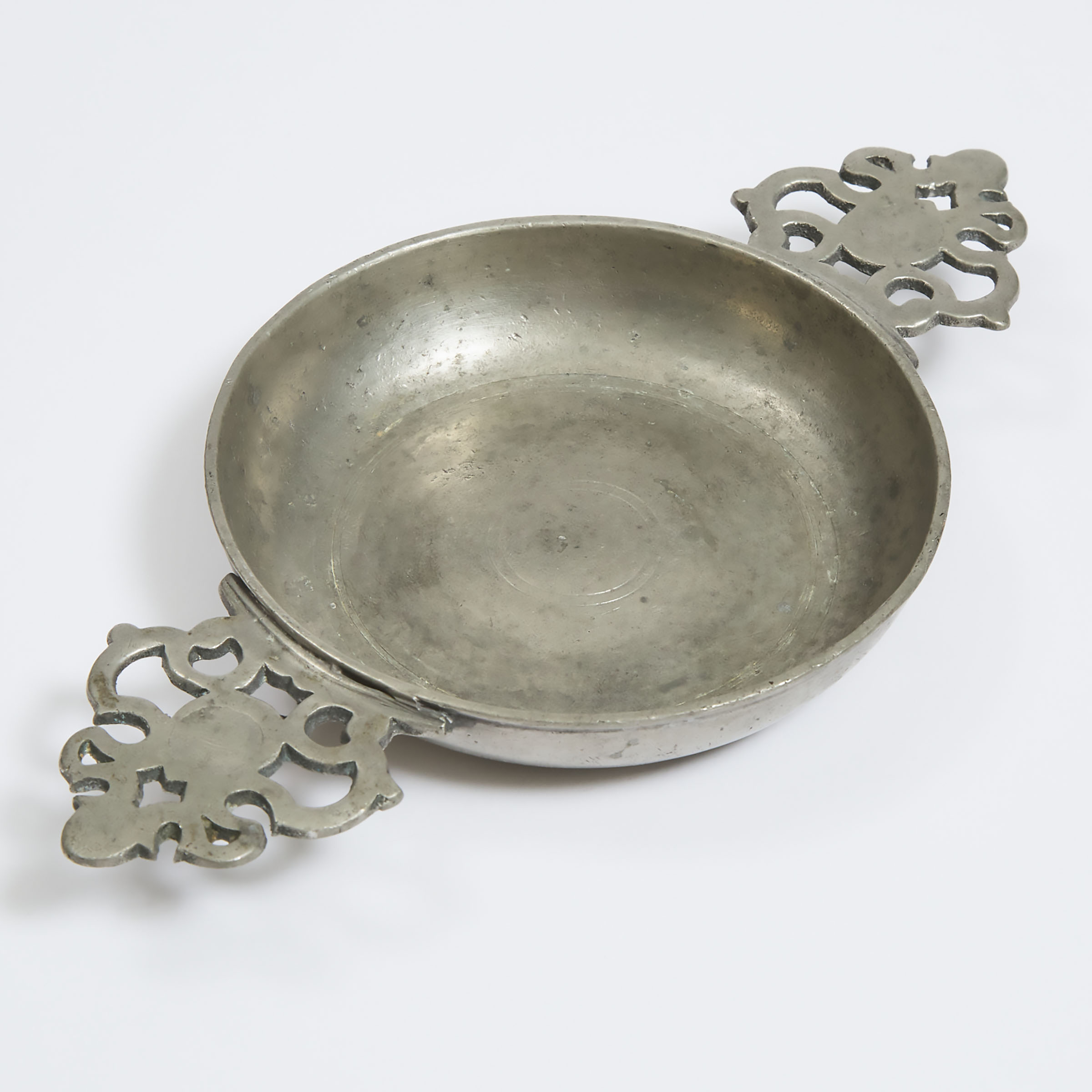 Early English Pewter Porringer,