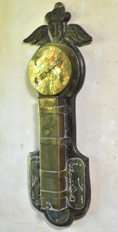 EARLY ENGLISH WALL CLOCK. Carv