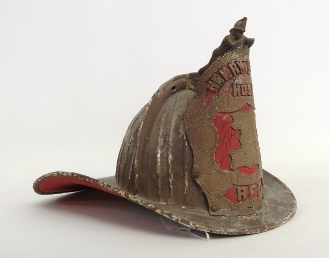 Early fire department fire helmet