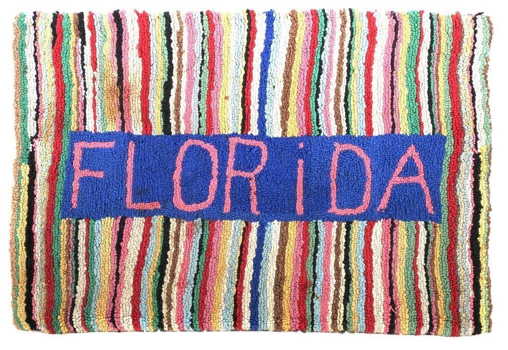 EARLY FLORIDA HAND HOOKED