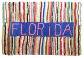EARLY FLORIDA HAND HOOKED RUGA