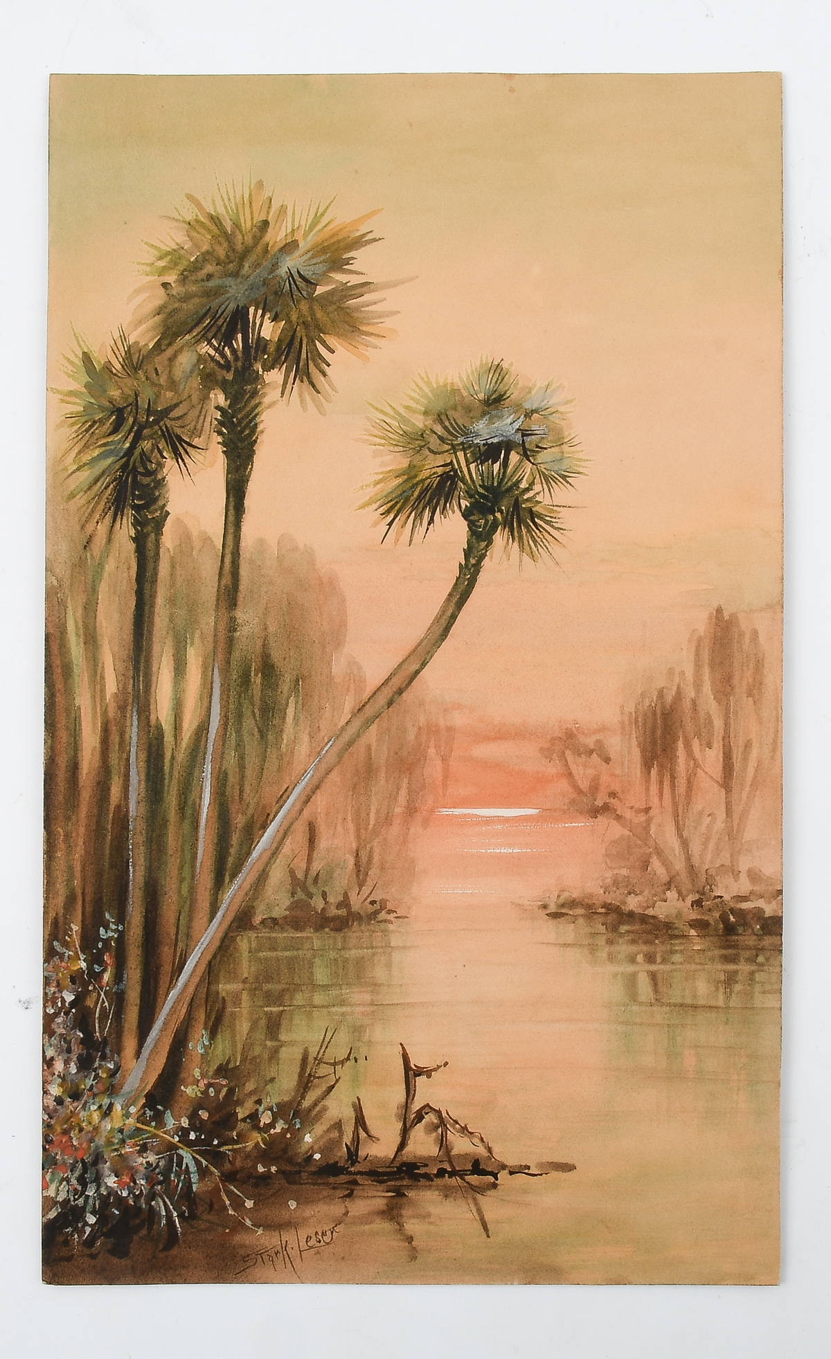 EARLY FLORIDA RIVER PAINTING SIGNED