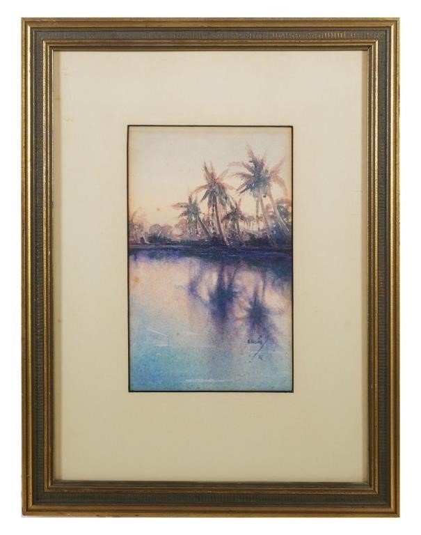 EARLY FLORIDA WATERCOLOR, PALM