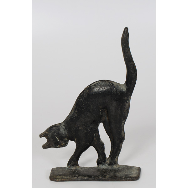 Early Folk Art Black Cat Cast