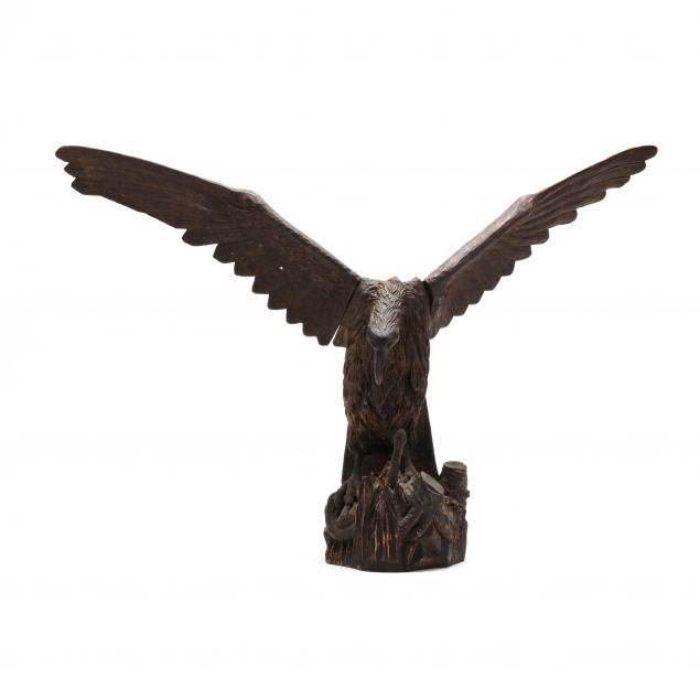 EARLY FOLK ART CARVING DEPICTS AN