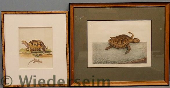 Early framed and matted print of