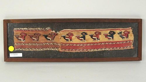 EARLY FRAMED PERUVIAN TEXTILE