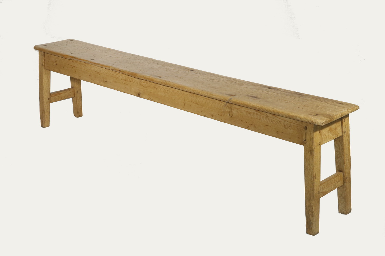 EARLY FRENCH SCRUBBED PINE BENCH