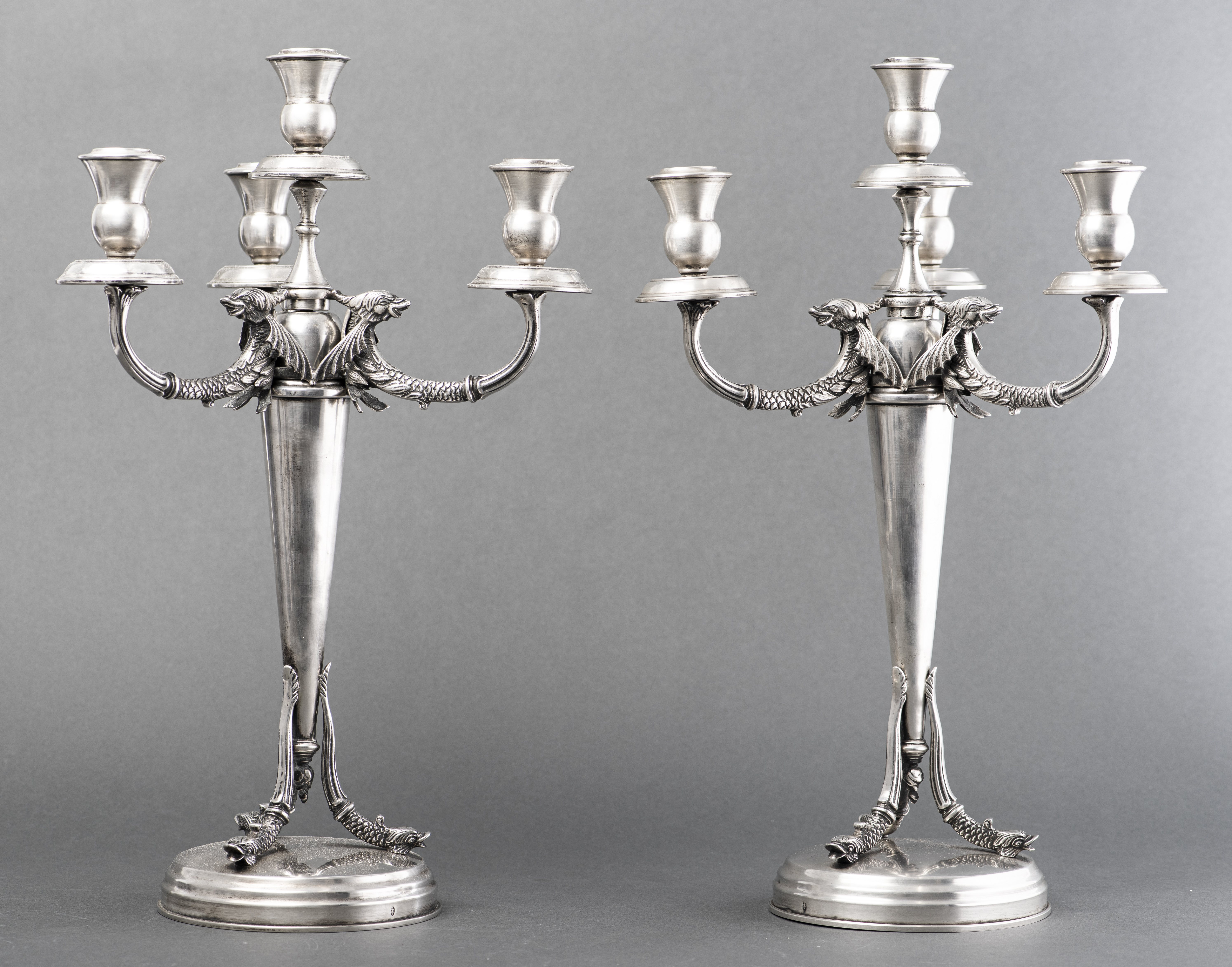 EARLY GERMAN SILVER CANDELABRA,