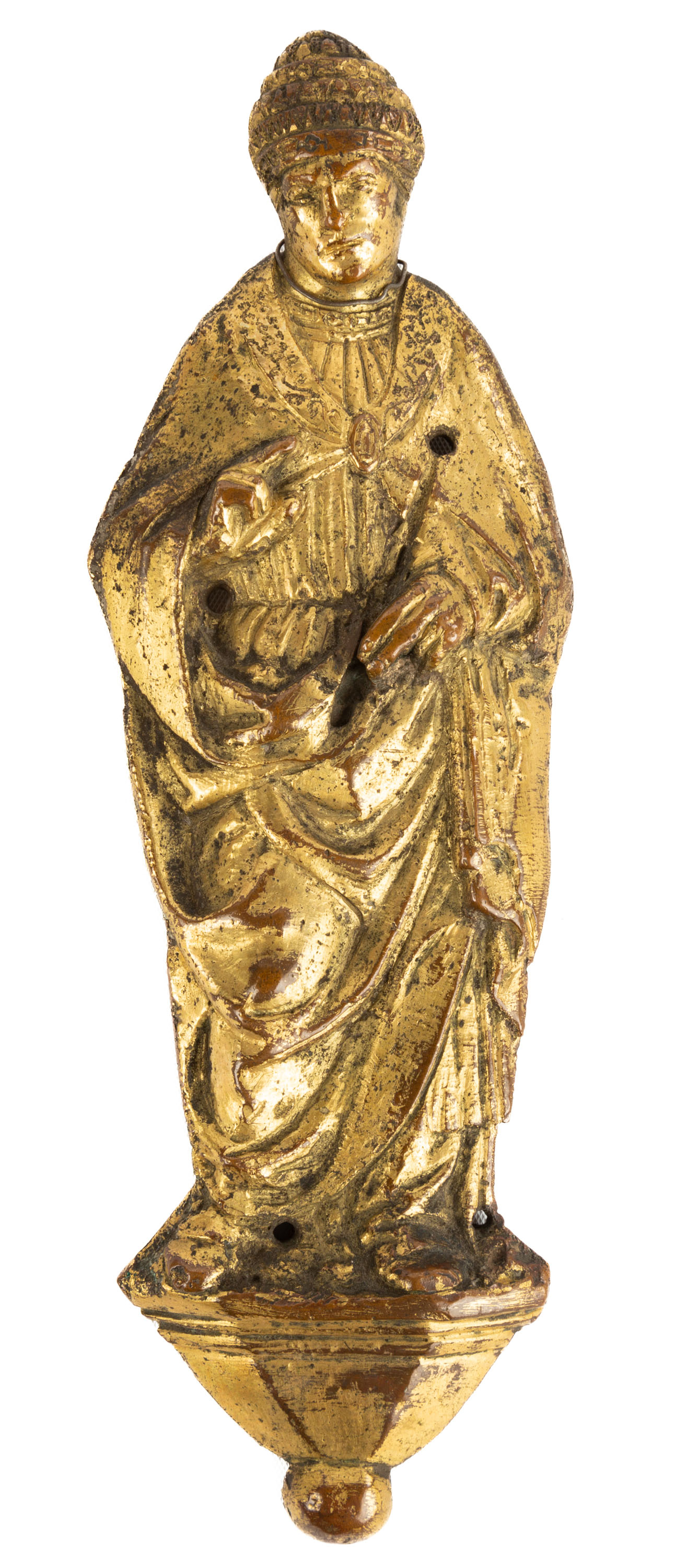 EARLY GILT BRONZE FIGURAL PADUAN