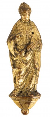 EARLY GILT BRONZE FIGURAL PADU