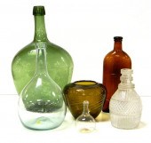 Early glass  six pieces  all w