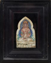 EARLY GLAZED BUDDHA TILE IN SH