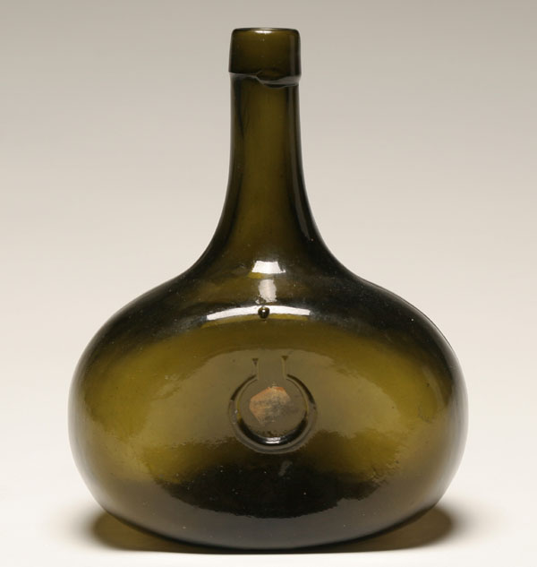 Early green mallet mold blown glass
