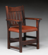 EARLY GUSTAV STICKLEY V-BACK A