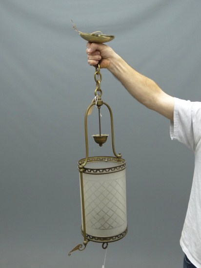 Early hall lamp. As found.