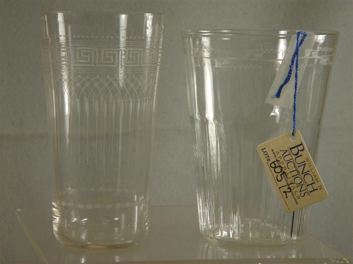 Early hand blown etched flip, 5