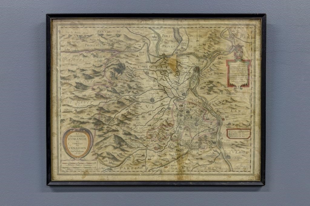 Early hand colored map of France