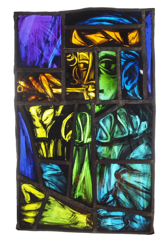 EARLY HAND PAINTED STAINED GLASS