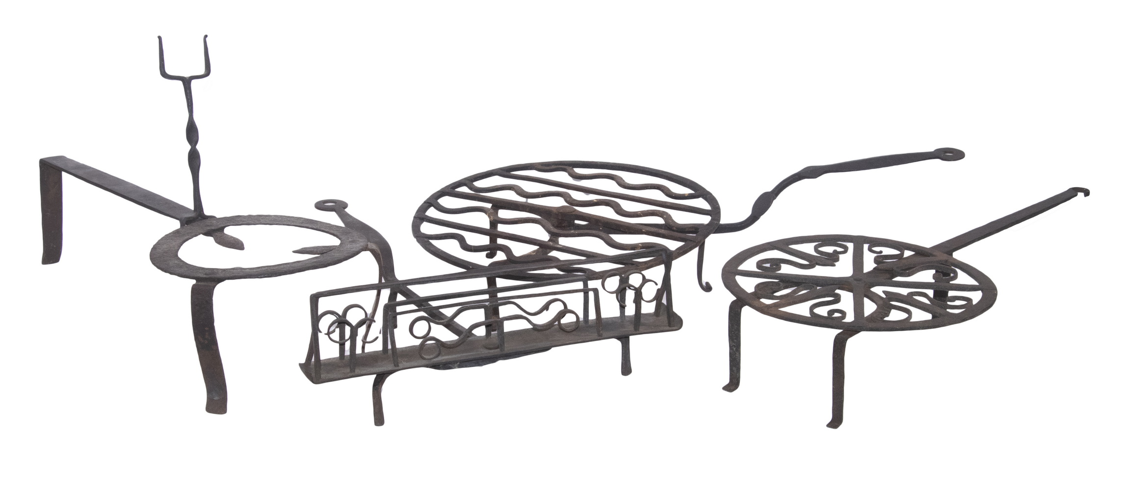 EARLY IRON HEARTH COOKING ITEMS