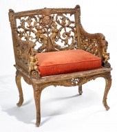 EARLY ITALIAN GILTWOOD ARMCHAI