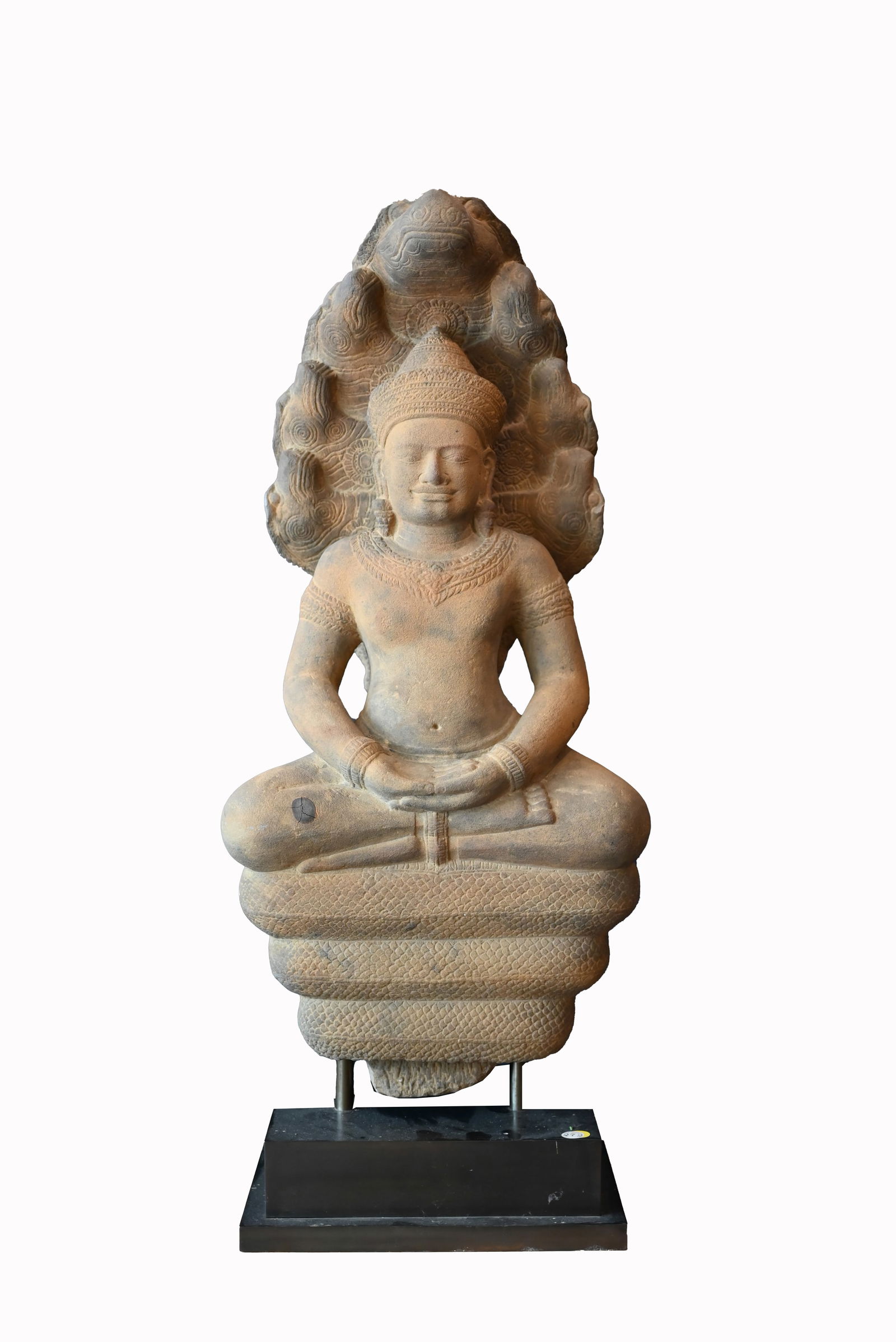EARLY KHMER SANDSTONE FIGURE OF
