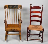 EARLY LADDERBACK SIDE CHAIR, P
