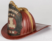 EARLY LEATHER FIRE HELMET WITH