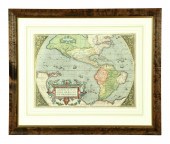 EARLY MAP OF THE AMERICAS.  Ab