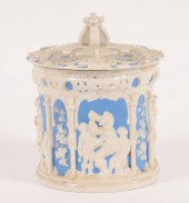 Early Mettlach tobacco jar dec