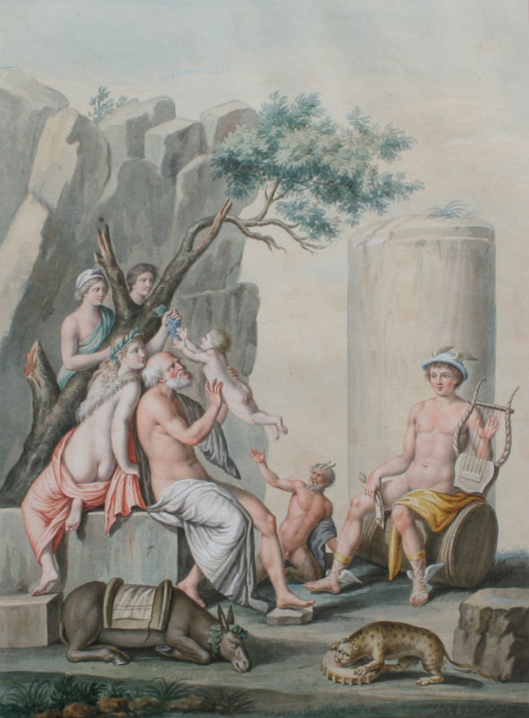 EARLY MYTHOLOGICAL WATERCOLOR
