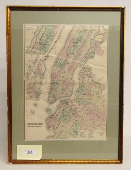 Early New York City map. Sight 23''