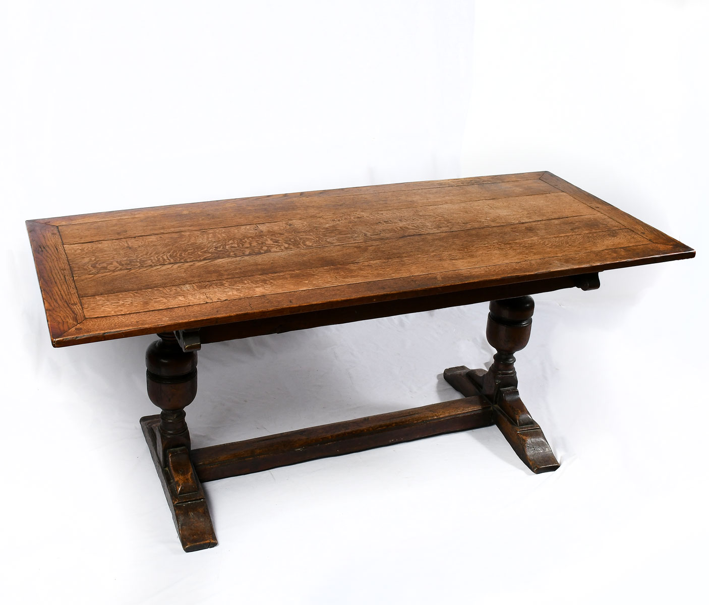 EARLY OAK LIBRARY TABLE: 19th