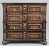 EARLY OAK PANELED CHESTCharles