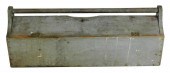 EARLY OBLONG WOODEN TOOLBOX WI