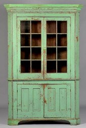 EARLY OHIO GREEN PAINTED CORNE