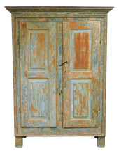 +EARLY PAINTED CUPBOARD, AMERI
