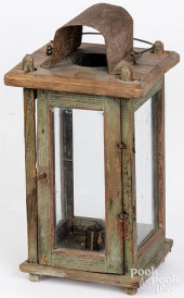 EARLY PAINTED PINE AND TIN CAR