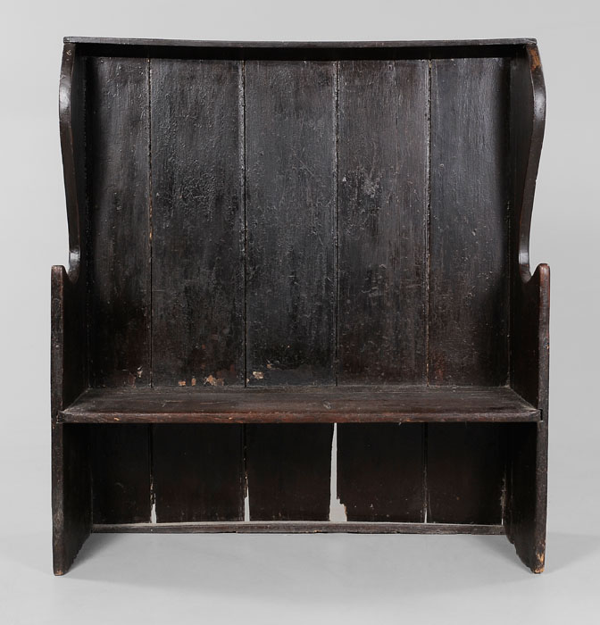 Early Painted Pine High-Back Settle