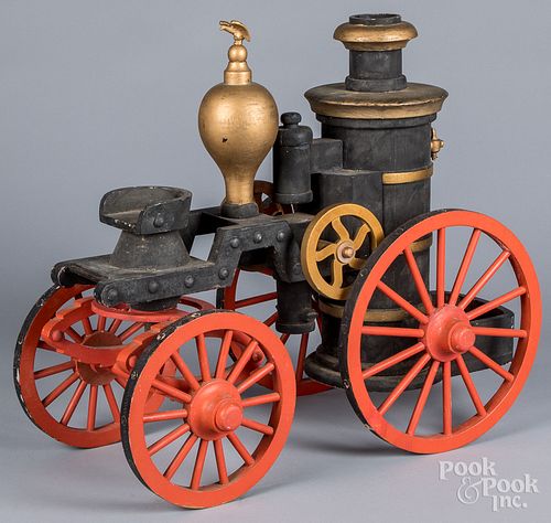 EARLY PAINTED WOOD MODEL OF A