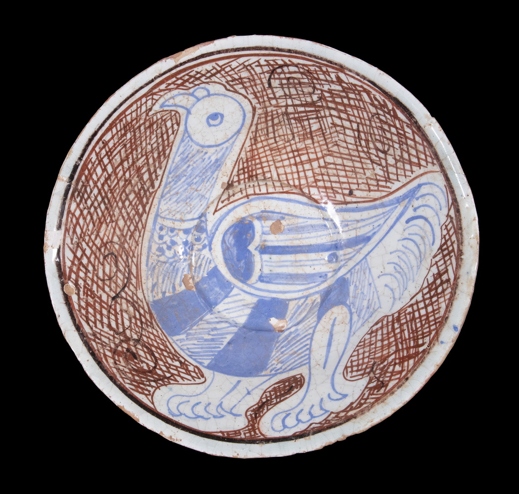 EARLY PERSIAN BIRD DECORATED BOWL