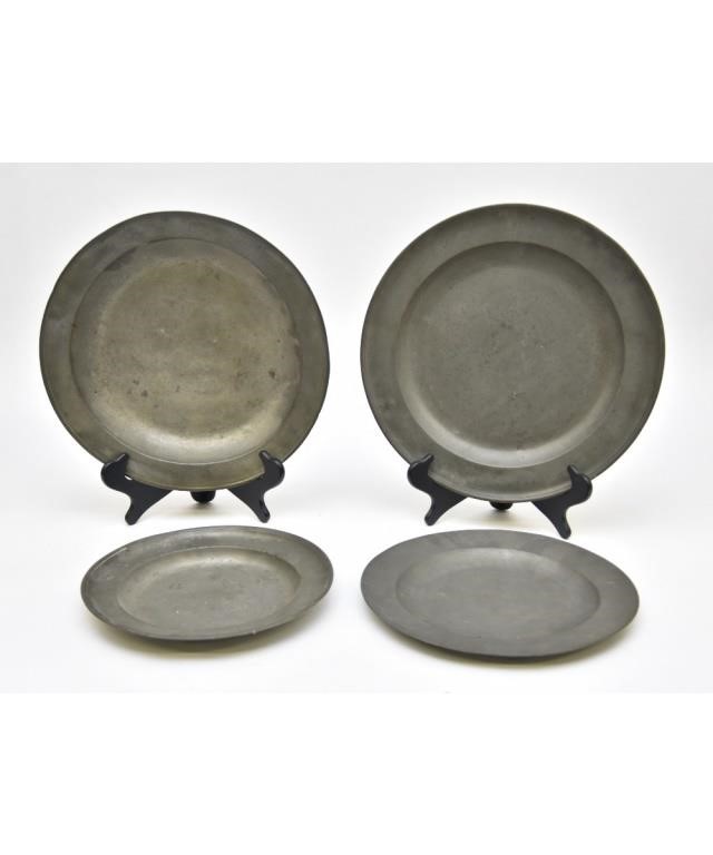 Early pewter charger marked