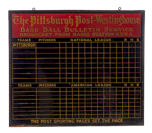 EARLY PITTSBURGH POST BASEBALL