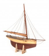 EARLY POND MODEL OF A GAFF-RIG