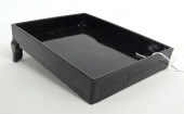 Early pressed black glass ''Cl