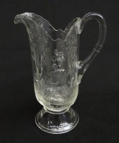 Early pressed glass pitcher wi