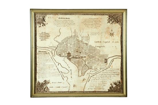 EARLY PRINTED CLOTH MAP OF